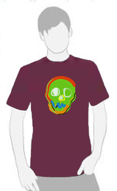 Neon Skull 1 - T shirt by Tom Leedy