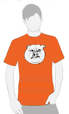 Angry Pig - T Shirt by Tom Leedy