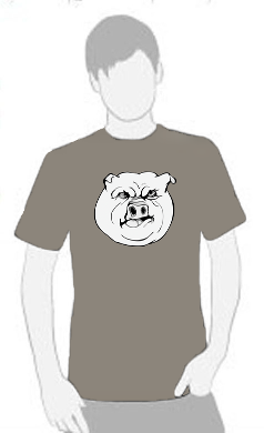 Angry Pig - T Shirt by Tom Leedy