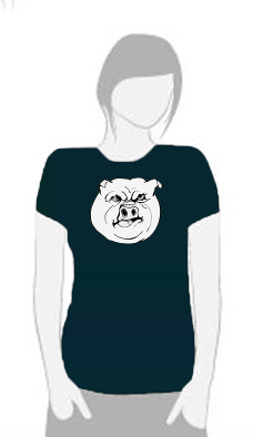 Angry Pig - T Shirt by Tom Leedfy