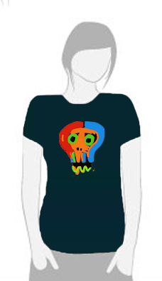 Neon Skull # 2 - T Shirt by Tom Leedy
