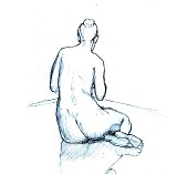 Sitting Nude, Posterior - by Tom Leedy