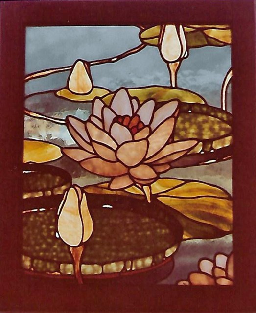 Water Lilly - Stained Glass by Tom Leedy